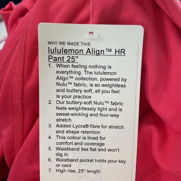 NWT Lululemon align pant 25” - Picture 4 of 8